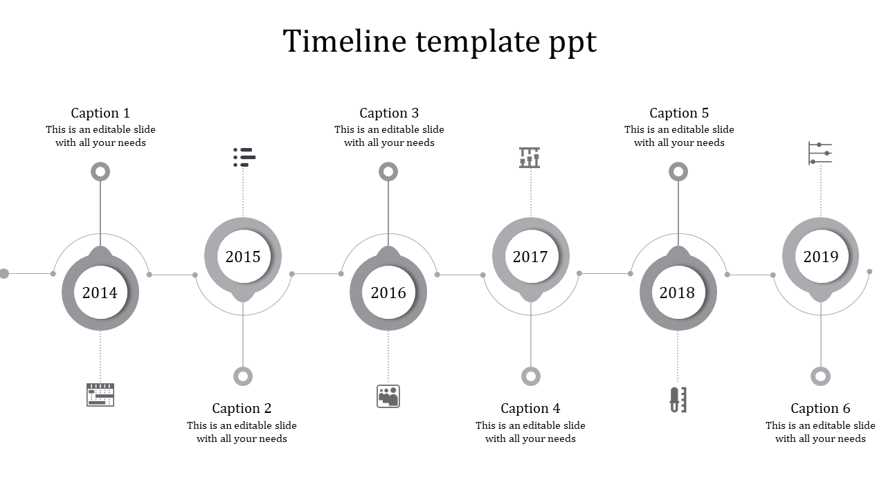 Impressive Timeline PPT Template and Google Slides